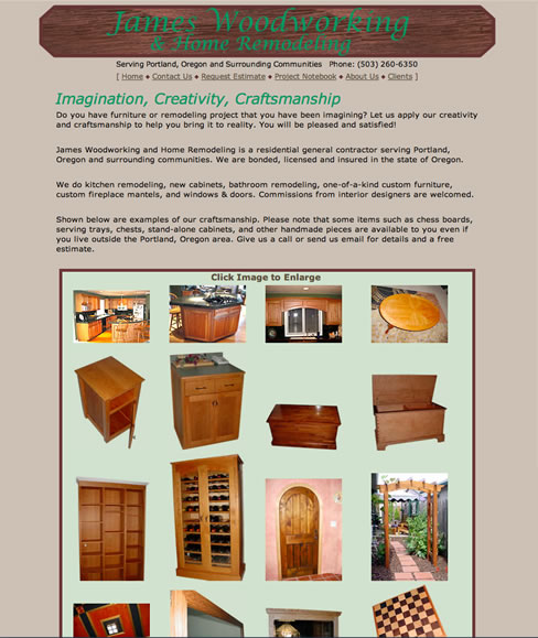 Click to go to James Woodworking and Remodeling Web Site