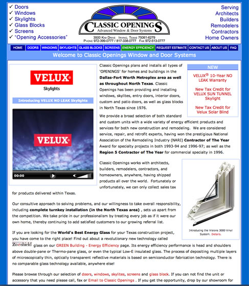 Screen Shot. Click to go to Classic Openings web site.